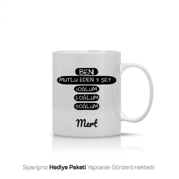 Oğlum,Oğlum,Oğlum Temalı Kişiye Özel Kupa Bardak