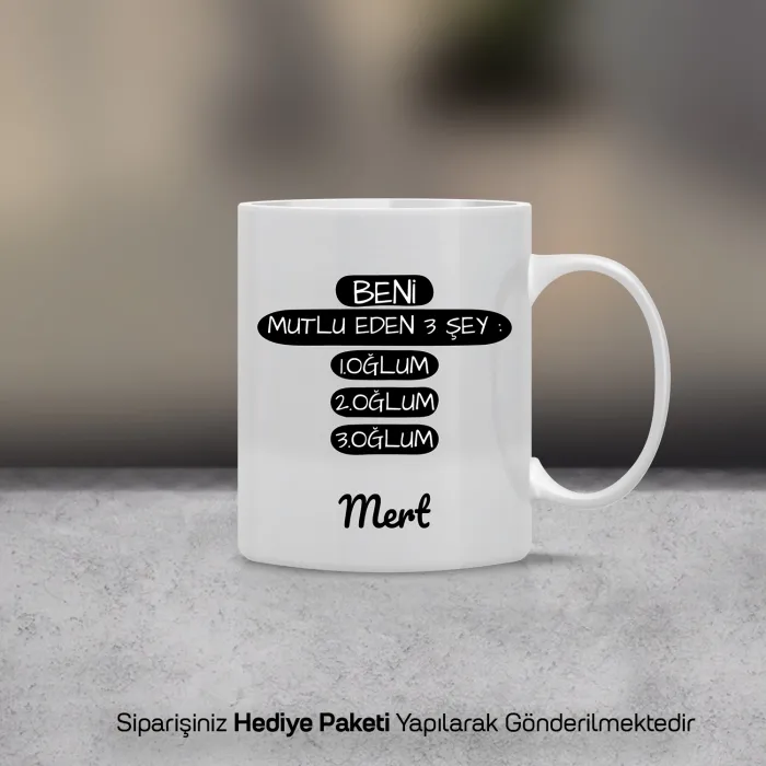 Oğlum,Oğlum,Oğlum Temalı Kişiye Özel Kupa Bardak