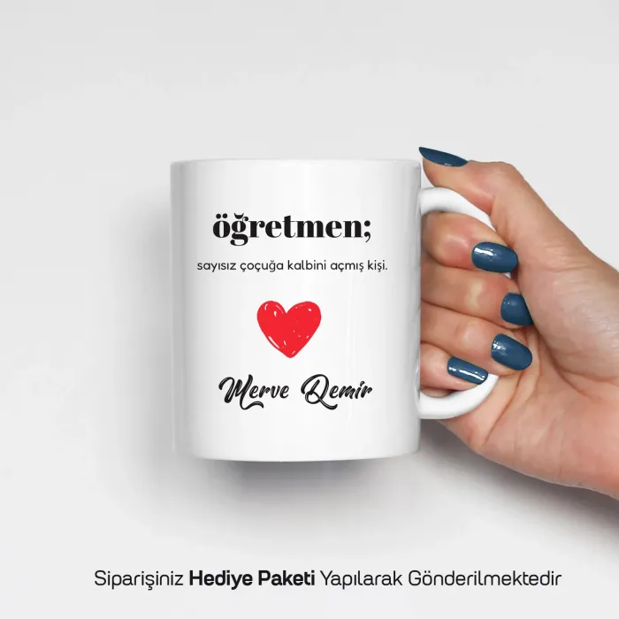 Öğretmen Tanımlı İsimli Kupa Bardak