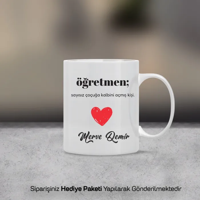 Öğretmen Tanımlı İsimli Kupa Bardak