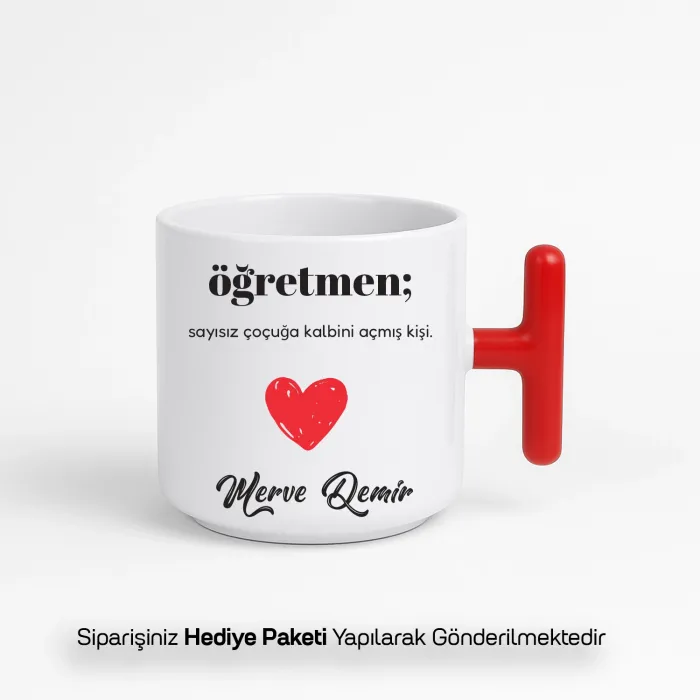 Öğretmen Tanımlı İsimli T Saplı Kupa Bardak