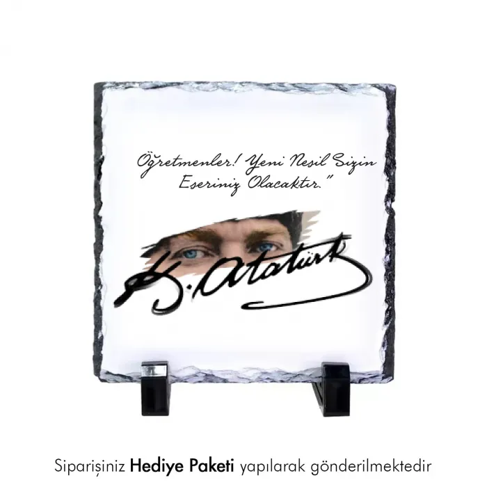 Öğretmenler Gününe Özel Atatürk Temalı Doğal Taş