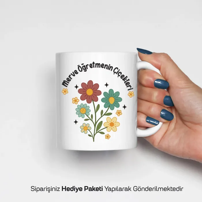 Öğretmenler Gününe Özel İsimli Kupa Bardak