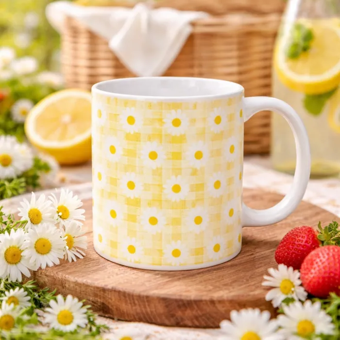 Papatya Desenli Kupa