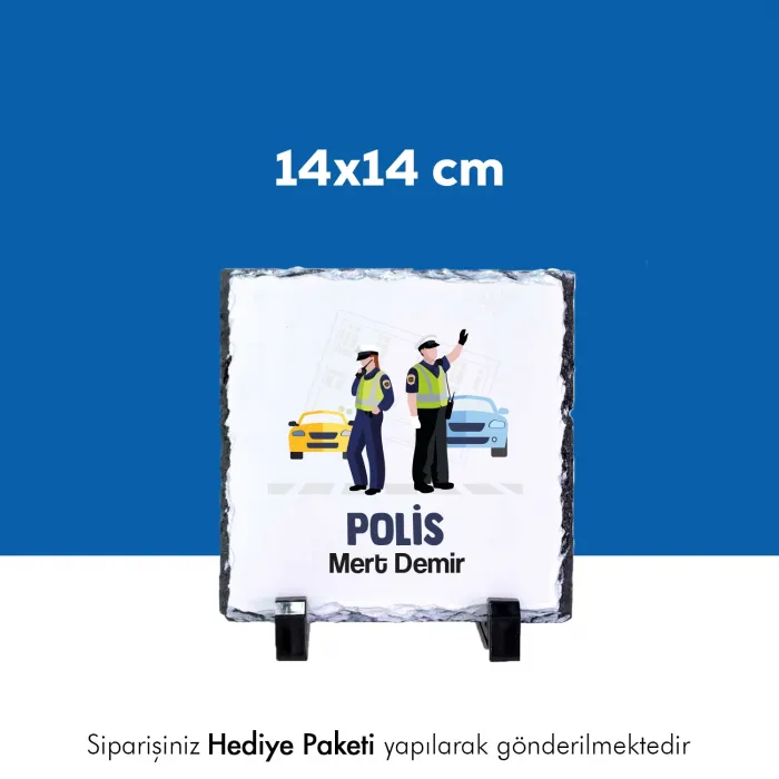 Polise Özel İsim Baskılı Doğal Taş