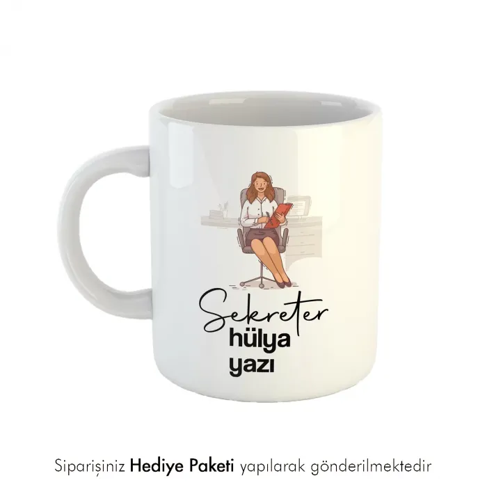 Sekreter Tasarımlı İsme Özel Hediye Kupa