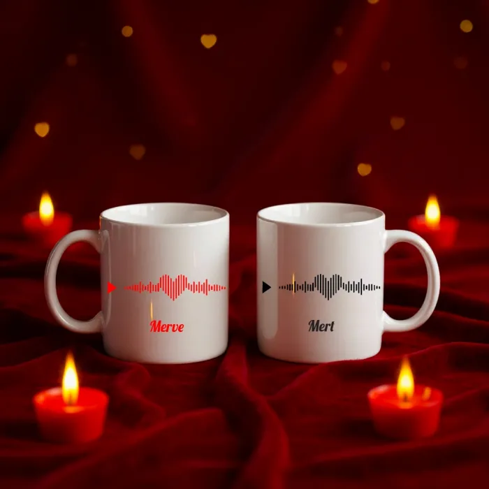 Sevgililer Gününe Özel Aşkın Sesi temalı 2li Kupa Seti