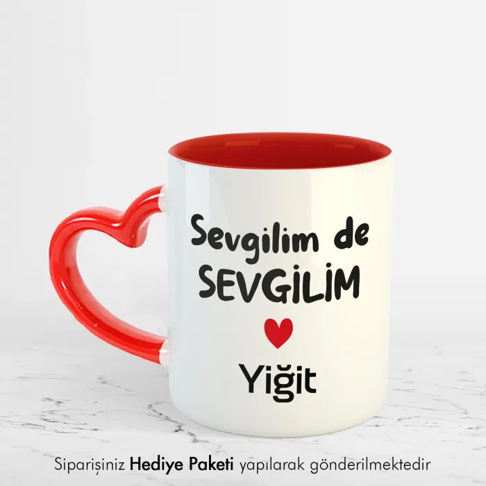 2’Li Sevgilim de Sevgilim Kalpli Kişiye Özel İsimli Kupa Seti