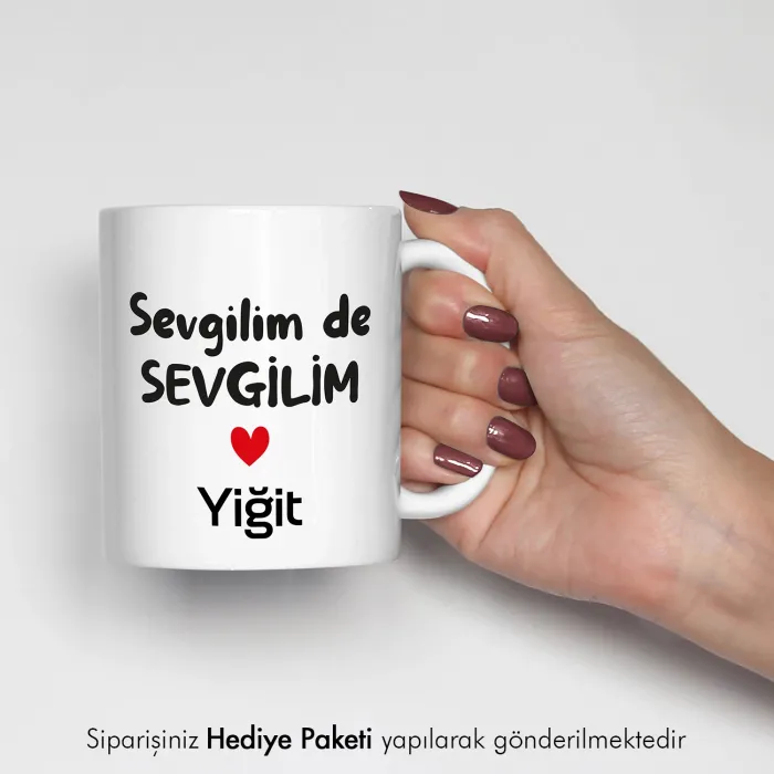 2’Li Kupa Sevgilim de Sevgilim Kişiye Özel İsimli Kupa