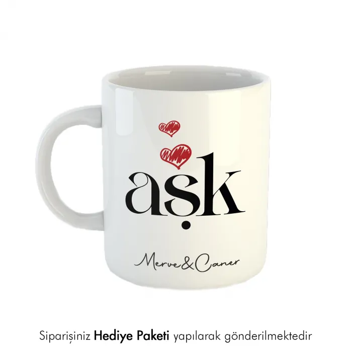 Sevgiliye Hediye Aşk Temalı Kupa