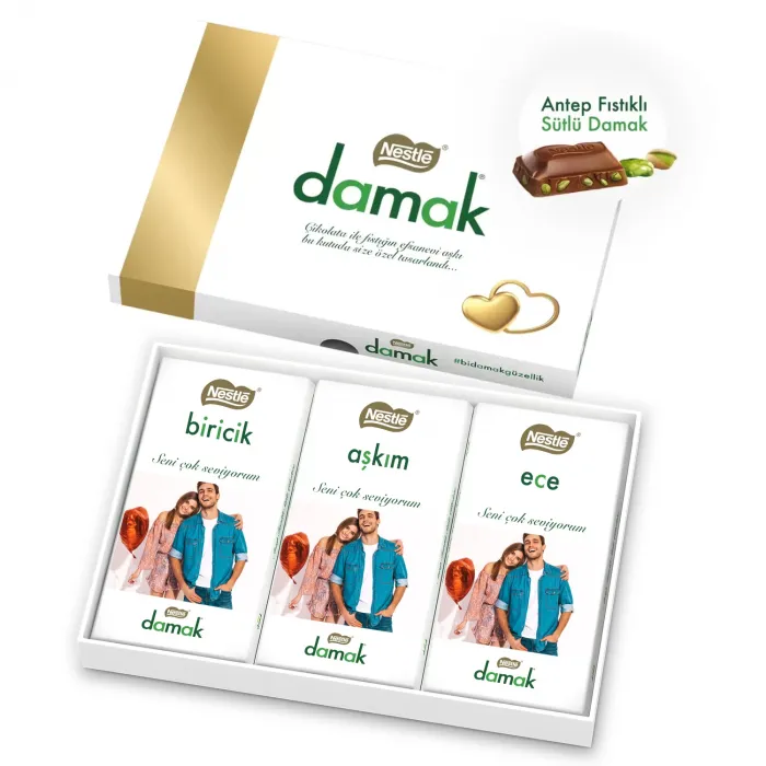 Sevgiliye Hediye Özel Fotoğraflı Nestle Damak Çikolata Paketi