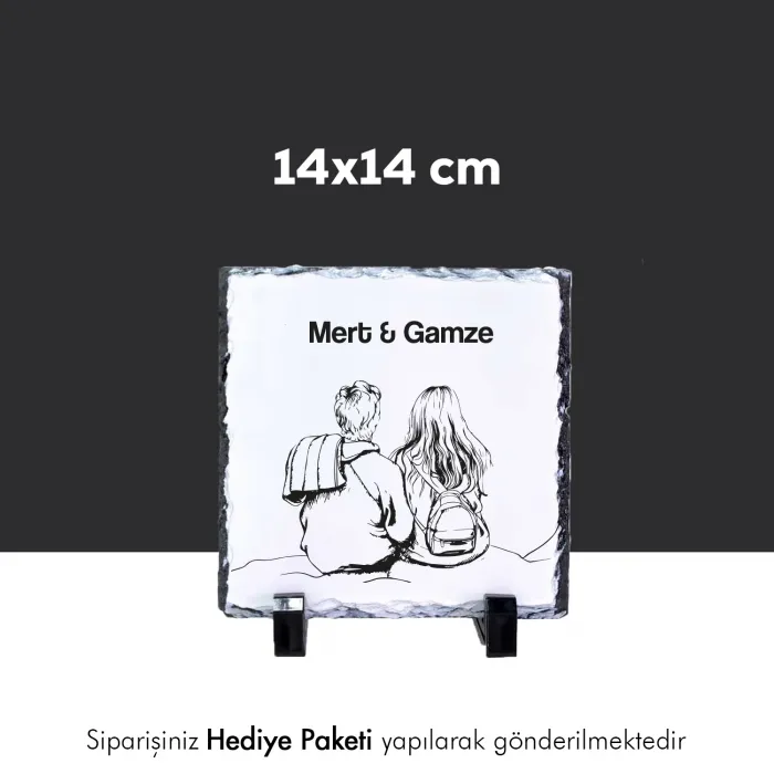 Sevgiliye Özel İsim Baskılı Doğal Taş