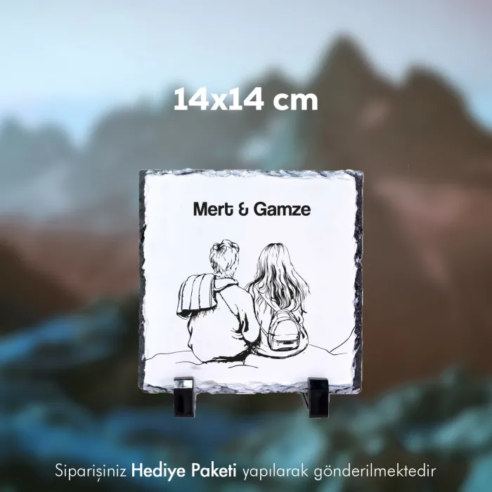 Sevgiliye Özel İsim Baskılı Doğal Taş