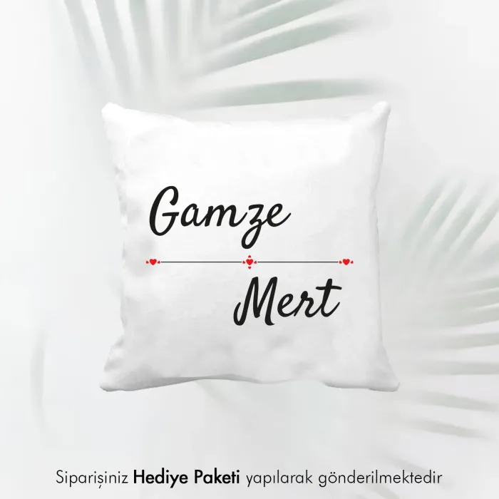 Sevgiliye Özel İsim Baskılı Hediye Dekoratif Yastık