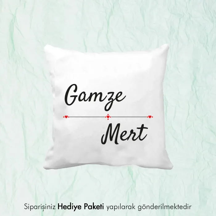 Sevgiliye Özel İsim Baskılı Hediye Dekoratif Yastık