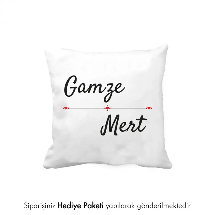 Sevgiliye Özel İsim Baskılı Hediye Dekoratif Yastık