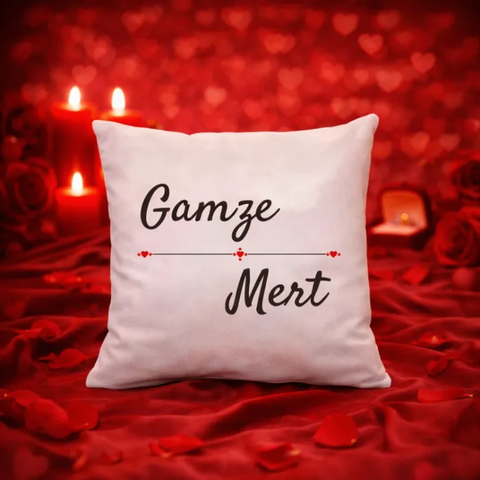 Sevgiliye Özel İsim Baskılı Hediye Dekoratif Yastık