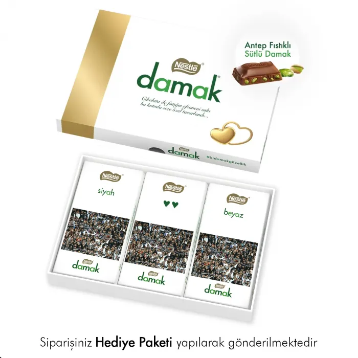 Siyah-Beyaz Sevda Kişiye Özel Nestle Damak Çikolata Paketi