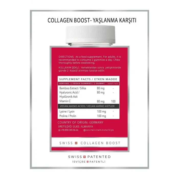 Sovital Red Carpet Yaşlanma Karşıtı Collagen Boost 60 Kapsül