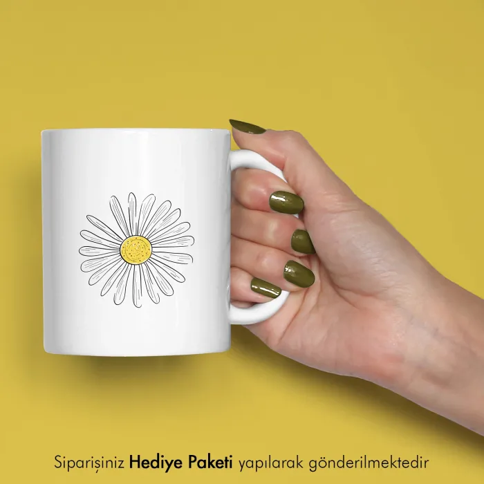 Papatya Tasarımlı Kahve Kupası