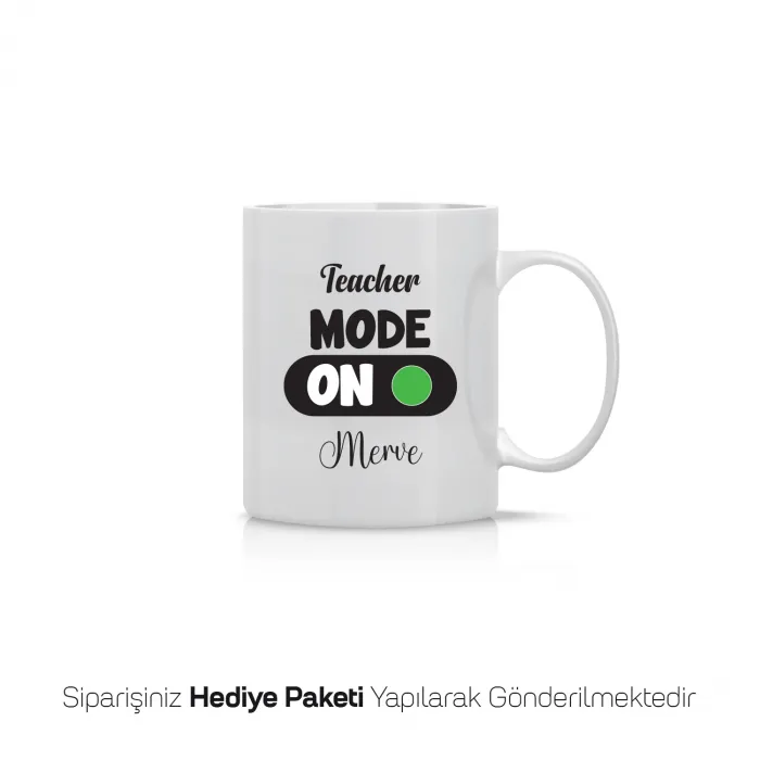 Teacher Mode Temalı İsimli Kupa Bardak