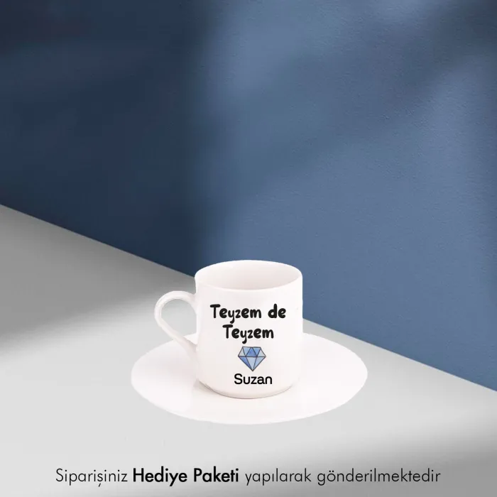 Teyzem De Teyzem Kişiye Özel İsimli Hediye Beyaz Fincan