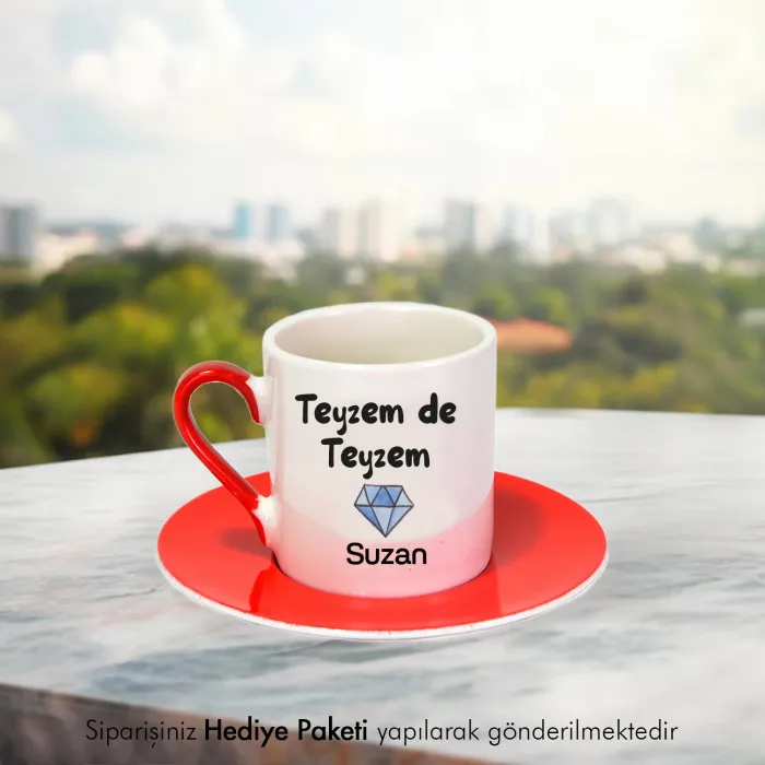 Yengem De Yengem Özel İsimli Hediye Kırmızı Fincan