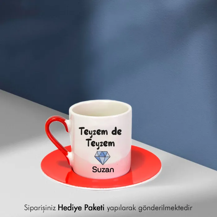 Yengem De Yengem Özel İsimli Hediye Kırmızı Fincan