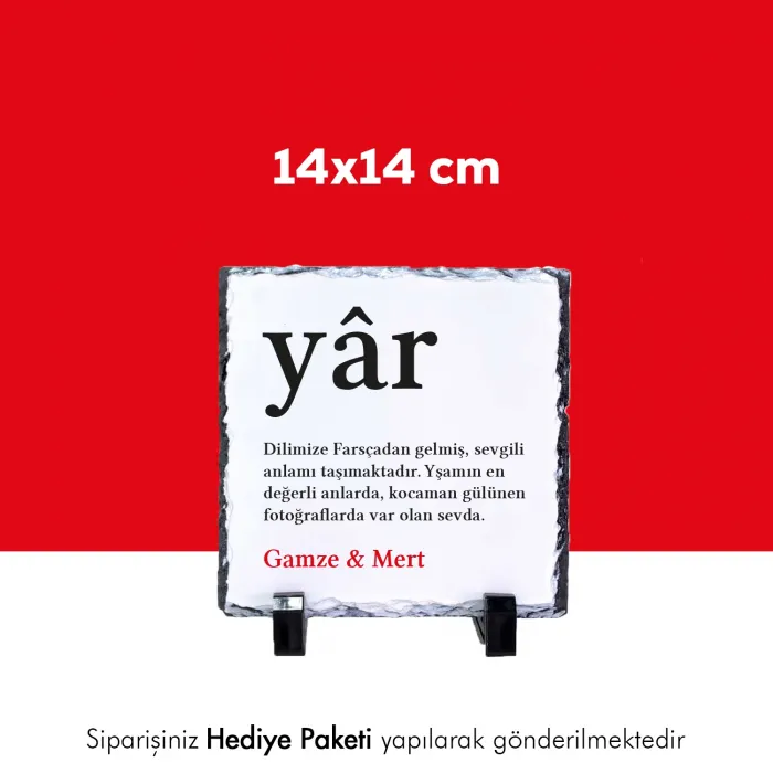 Yar Yazılı Özel İsim Baskılı Doğal Taş