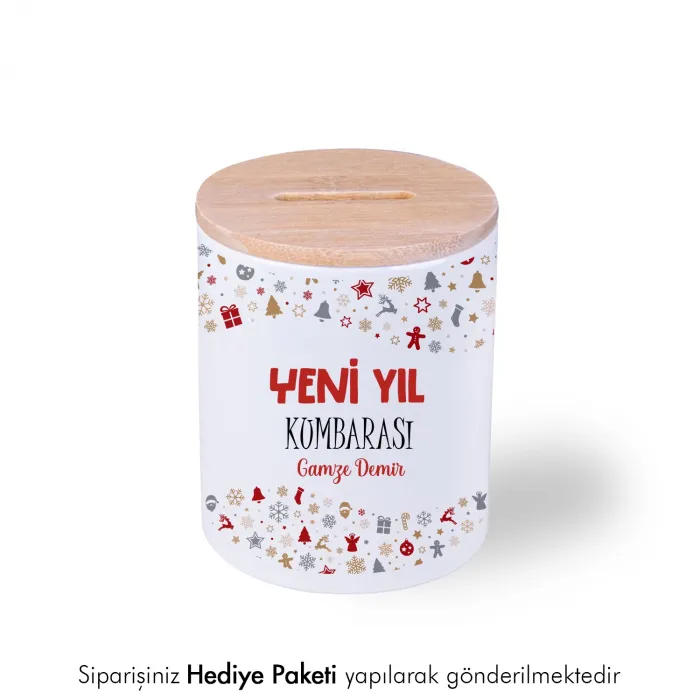 İsim Baskılı Yılbaşı Hediyesi Kumbara