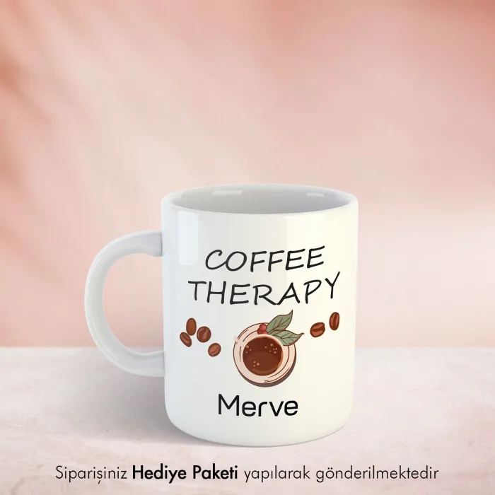 Coffee Therapy Kişiye Özel İsimli Hediye Kupa