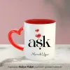 2Li Aşk Yazılı Kişiye Özel İsimli Kalpli Kupa Bardak