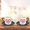 2Li Siyah İsimli Romantik Hediyelik Fincan Seti (Çikolata HEDİYELİ)