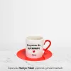 2’Li Kırmızı Fincan Kişiye Özel İsimli Kaynanam Da Kaynanam Gelinim De Gelinim