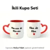 2’Li Kişiye Özel İsimli Kalpli Kupa Bardak