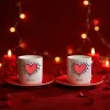 Kalp Kalbe Temalı 2li Fincan Seti