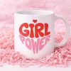 Girl Power – Pembe Kalp Tasarımlı Kupa