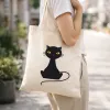 Kara Kedi Tasarımlı Bez Çanta