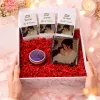 Kişiye Özel Fotoğraflı Çikolata & Doğal Taş & Lavanta Mum Hediye Kutusu