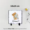Ayıcıklı Harf Tasarımlı Kişiye Özel Baskılı Doğal Taş
