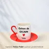 Gelinim De Gelinim Özel İsimli Hediye Kırmızı Fincan