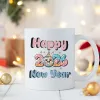 Happy New Year 2026 Desenli Yılbaşı Hediyesi Kupa Bardak