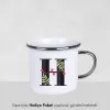 Harf Tasarımlı Özel Enamel Kupa Bardak