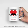 Kalpli Bıyıklı Kişiye Özel Babalar Günü Kupası