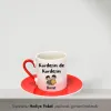 Kardeşim De Kardeşim Özel İsimli Hediye Kırmızı Fincan