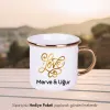 Love Temalı Gold Kişiye Özel İsimli Enamel Kupa Bardak