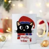 Noel Şapkalı Kedi Kupası