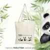 Panda Tasarımlı Askılı Bez Çanta