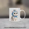 Papatya Desenli Kedi Temalı İsimli Kupa