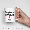 2’Li Kupa Sevgilim de Sevgilim Kişiye Özel İsimli Kupa